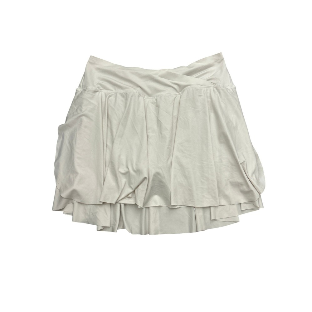 Vintage Sexy Athletic Skort Womens Medium White Excellent Ruffle Crossover Waist